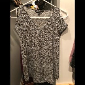 Express cold shoulder V-neck blouse